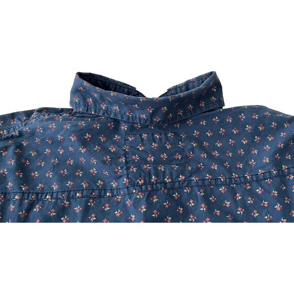 HUDSON & BARROW BUTTON-UP SHIRT, WOMENS, S, (PTP 20”), NAVY BLUE W/FLORAL PRINT - Picture 6 of 11